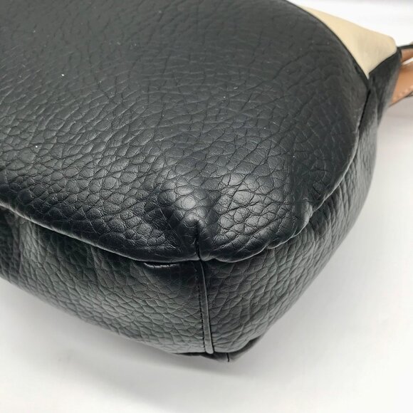 Giani Bernini Beige And Black Colorblock Pebbled Crossbody - Picture 8 of 10